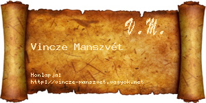 Vincze Manszvét névjegykártya
